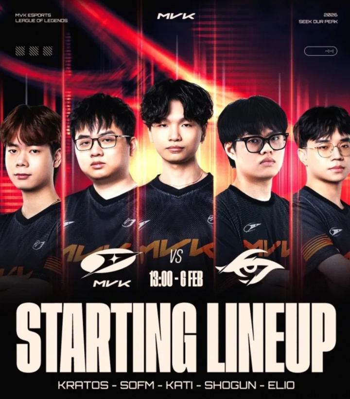 MVK发布对阵TSW首发名单：SofM首发出战担任打野位